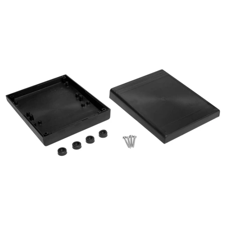 Obudowa uniwersalna Z28P, 119 × 143 × 32 mm, ABS, czarna, z panelami bocznymi, Kradex