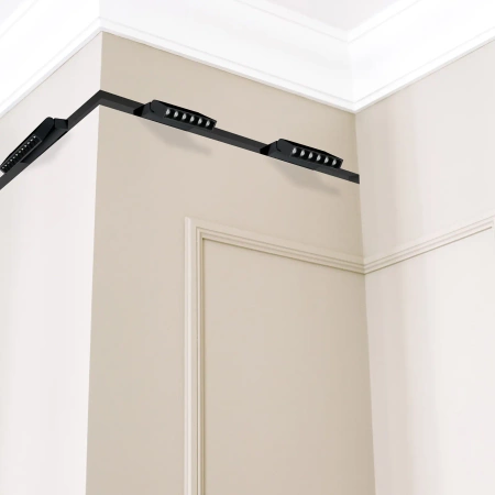 Łącznik kątowy do szyny magnetycznej zewnętrzny podtynkowy czarny M-LINE