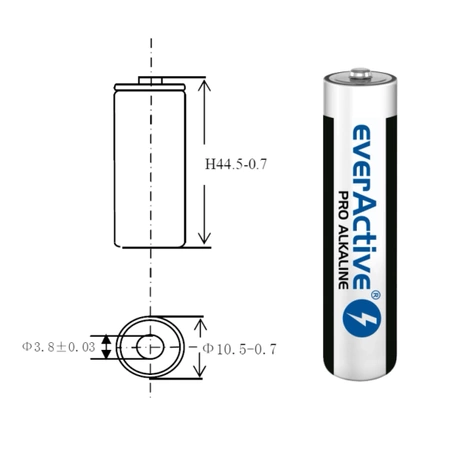Baterie alkaliczne LR03 / AAA 1,5 V, 10 szt., seria Pro, everActive