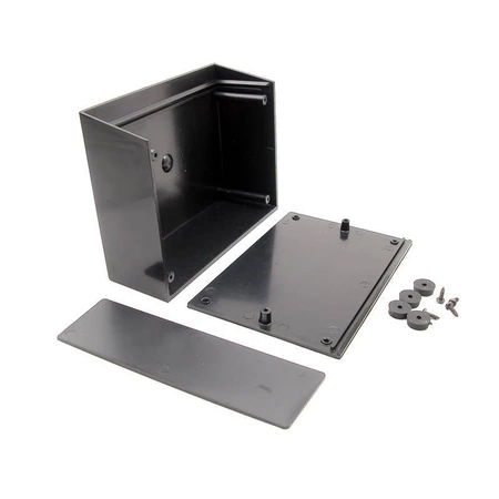 Obudowa uniwersalna 150 × 110 × 50 mm z ABS, czarna, z panelem, KM-50 Maszczyk