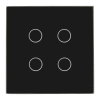 Włącznik poczwórny - dotykowy szklany panel czarny - podtynkowy - TAWOIA Glass