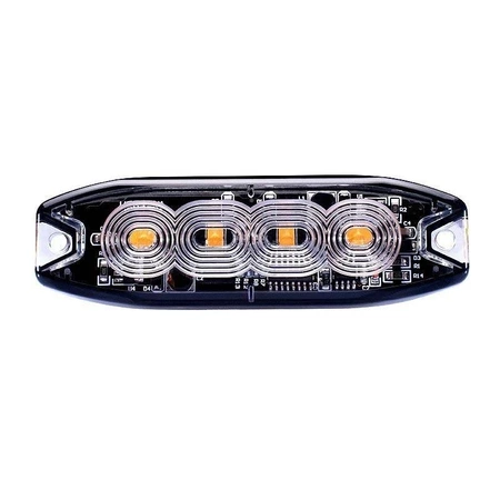 Lampa błyskowa LED do pojazdu, SLIM, 12W, 4 LED, światło pomarańczowe, R65 R10, 12V/24V, LW0037
