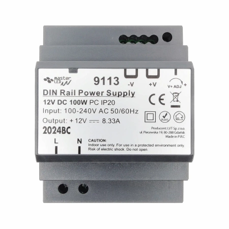 Zasilacz na szynę DIN 12V 100W 8.33A IP20