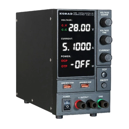 Zasilacz laboratoryjny KORAD U202 0-30V 0-5A 2xUSB z pomiarem mocy