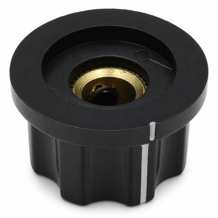 Gałka do potencjometru na oś 6mm - 19x14mm - z bakelitu, czarna - GBC19