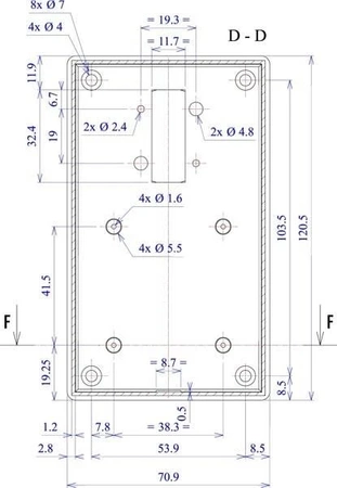 Obudowa 71x120, h=45mm, do zasilacza, Z30
