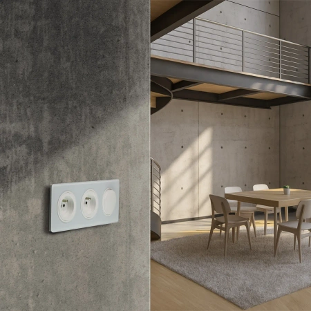 Włącznik żaluzjowy / roletowy, montaż podtynkowy, kolor biały OVAL Electromalt, OVA1030W