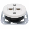 Gniazdo Ethernet Cat.5e x2 okrągłe białe ceramiczne podtynkowe (moduł bez ramki) - Ceramic Loft