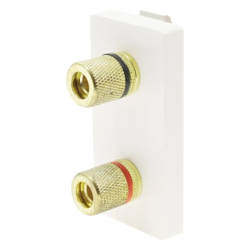 2 gniazda banan 4mm Audio Stereo biały, moduł 1/2 do ramki Tawoia Glass