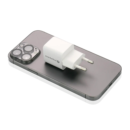 Ładowarka sieciowa everActive GaN SC-330Q z gniazdem USB QC3.0 oraz USB-C PD 20W