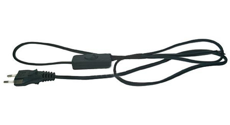 Kabel sieciowy 2x0.5mm2 z wyłącznikiem, 2m