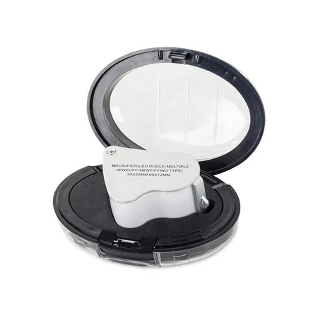 Składana lupa kieszonkowa, jubilerska 2 LED 30x 60x