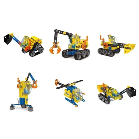 Klocki konstrukcyjne: Maszyny, pojazdy budowlane 6w1