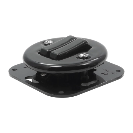 Włącznik światła schodowy podwójny ceramiczny, kwadratowy z ramką, podtynkowy czarny Ceramic Loft