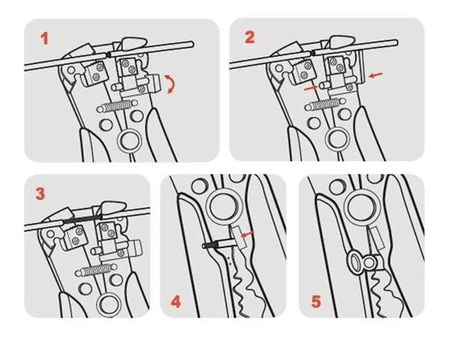 Ściągacz izolacji, zaciskarka konektorów nieizolowanych i izolowanych 5w1