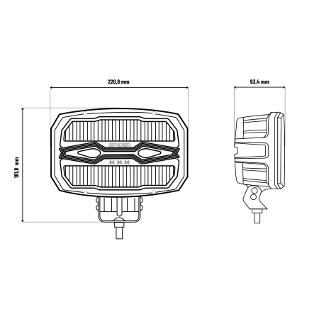 Reflektor drogowy LED samochodowy, X-SPIDER, 80W, 12V/24V, IP69K, L3443