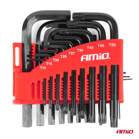 Zestaw kluczy imbusowych i TORX 22 szt, AMIO-04297