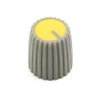 Gałka do potencjometru na oś 6mm - 15x15mm - szara, żółty znacznik - GS15