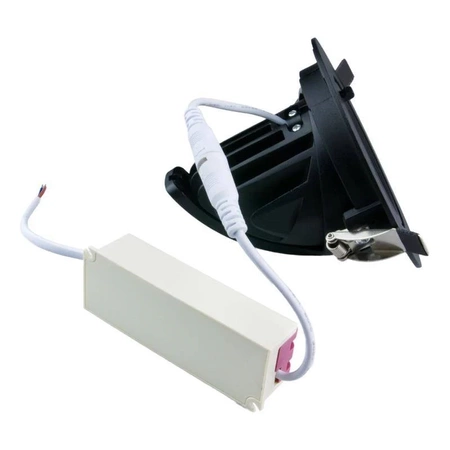 Reflektor LED podtynkowy czarny 20W, 1600lm, 4000K