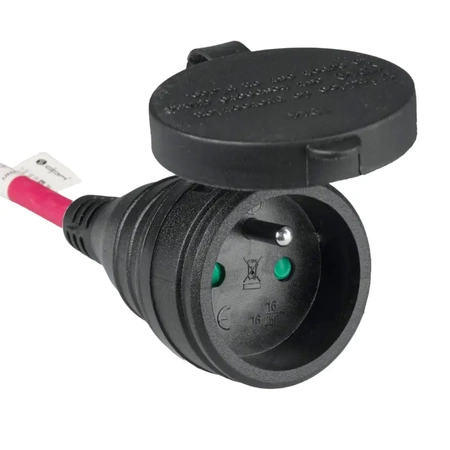 Przedłużacz 5m, 1 gniazdo, 2300W, IP44, czerwony
