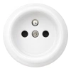 Gniazdko elektryczne z uziemieniem białe ceramiczne natynkowe - Ceramic Classic Loft