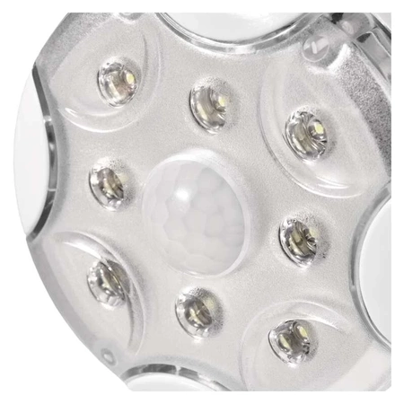 Lampka nocna 8× LED 3× AA, 90lm, czujnik PIR, biała
