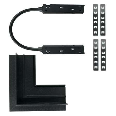 Łącznik kątowy do szyny magnetycznej zewnętrzny podtynkowy czarny M-LINE