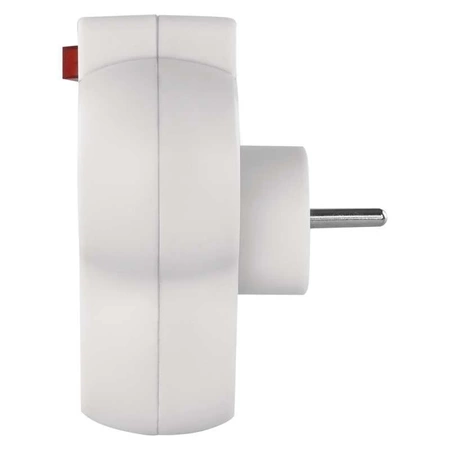 Rozgałęźnik sieciowy 230V, 3 gniazda, 10A, biały, włącznik, EMOS P0026S