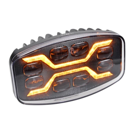 Reflektor drogowy LED samochodowy, 3 funkcje: pozycyjne, drogowe, ostrzegawcze strobo, 54W, 72 LED, L3436