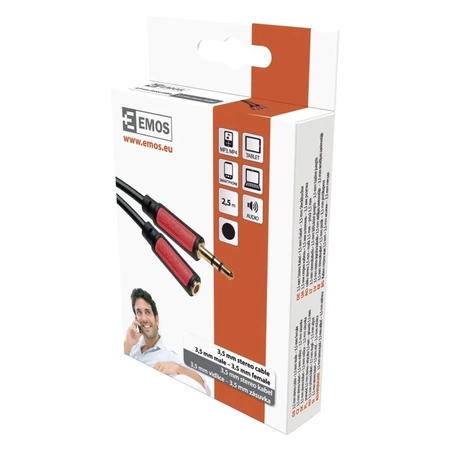 Przedłużacz do słuchawek, przewód AV jack 3.5 stereo, 2.5m