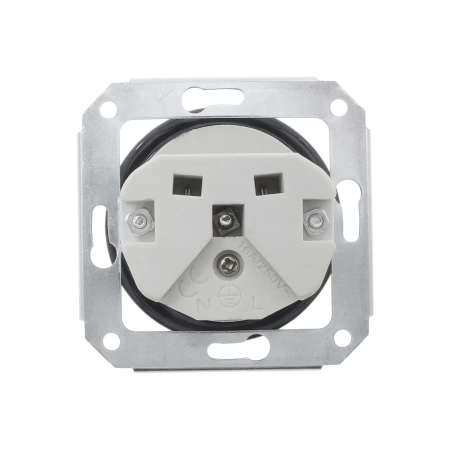 Gniazdo elektryczne ceramiczne okrągłe bez ramki, montaż podtynkowy, kolor czarny Ceramic Loft