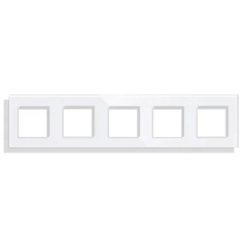 Ramka szklana - pięciokrotna - biała - do modułów Tawoia Glass