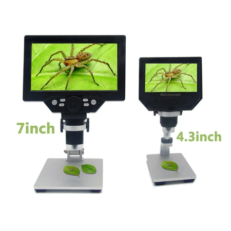 Mikroskop cyfrowy z wyświetlaczem 7 cali, powiększenie x1200, tryb foto/video, FNIRSI G1200