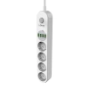 Listwa zasilająca 4 gniazda + 4× USB, przewód 2 m, 10 A, z włącznikiem, biała, LDNIO