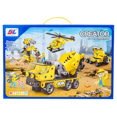 Klocki konstrukcyjne: Betoniarka 6w1, 193 elementów