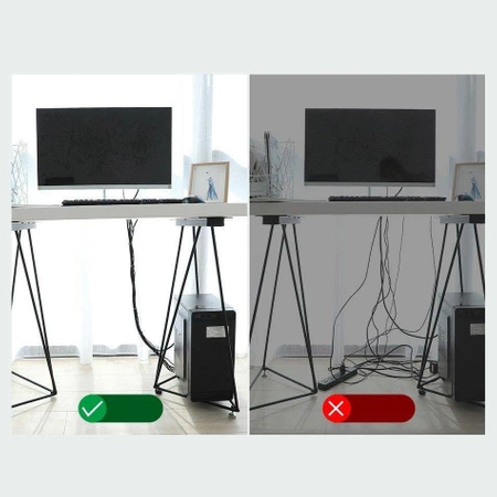 Organizer kabli, taśma rzepowa 3m Baseus Rainbow Circle Velcro Straps czarny