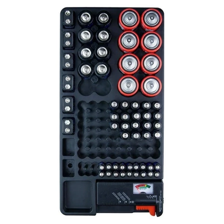 Organizer na baterie, wbudowany tester baterii