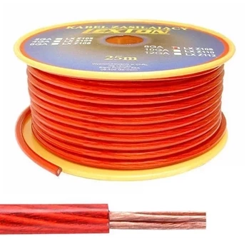 Przewód zasilający Car Audio 8 Ga, średnica 6,7 mm, czerwony, 1 mb