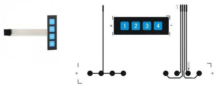 Klawiatura membranowa - 4 klawisze 1x4 - numeryczna - samoprzylepna do Arduino