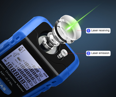 Laserowy miernik odległości, dalmierz 60m, Noyafa NF-275L