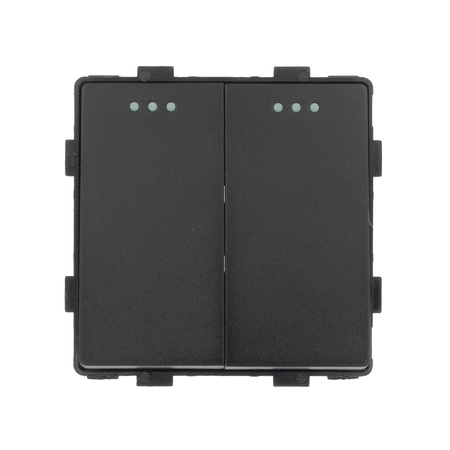 Włącznik światła szklany schodowy podwójny - czarny - Tawoia Glass