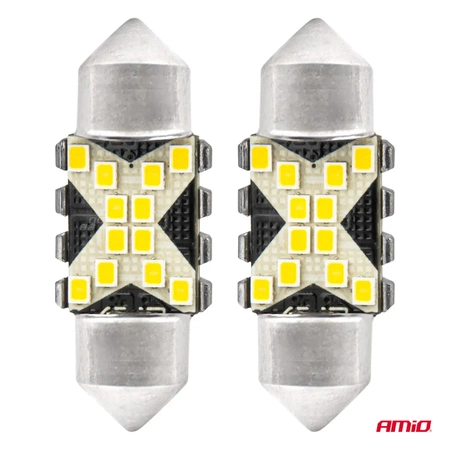 Żarówka samochodowa LED CANBUS Festoon C5W 31mm 12V / 24V 2szt AMIO-04235