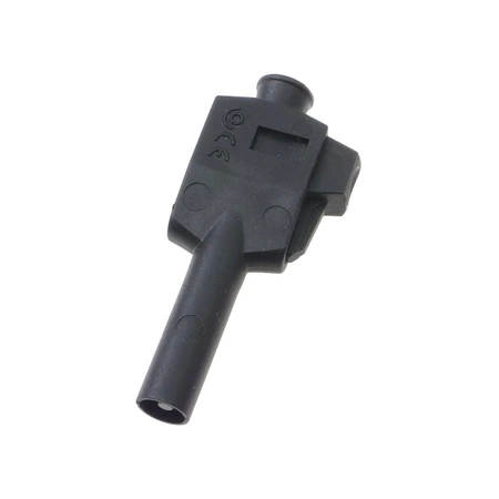 Wtyk bezpieczny 4mm z tuleją stałą lamelkowy, 600V CAT II, szybkozłącze, czarny