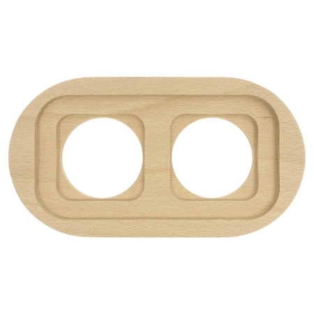 Ramka podwójna owalna naturalne drewno Ceramic Loft