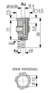 Gniazdo bezpieczne 4mm konektor 4.8mm 25A niebieskie