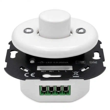 Dimmer LED 0.5-200VA ceramiczny podtynkowy moduł bez ramki okrągły biały Ceramic Loft