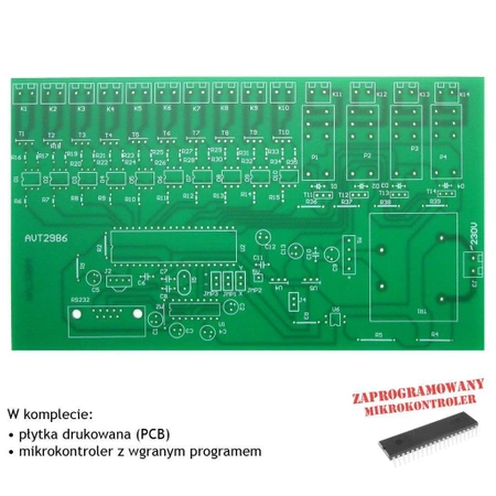 MaxSter sterownik oświetlenia 10-kanałowy - PCB i mikroprocesor do projektu AVT 2986