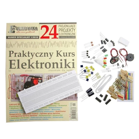 Drukowane wydanie PKE Praktyczny Kurs Elektroniki + zestaw elementów EDW A09