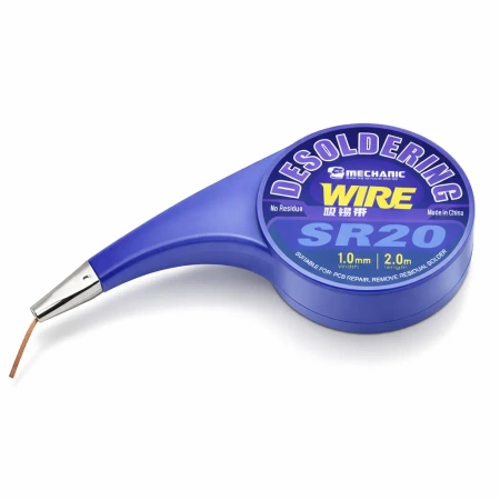 Plecionka lutownicza SR20, szerokość 1 mm, długość 2 m, z podajnikiem, Mechanic