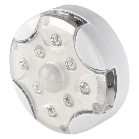 Lampka nocna LED do gniazdka, 90 lm, czujnik ruchu PIR, 3 × AA, biała, EMOS P3310K